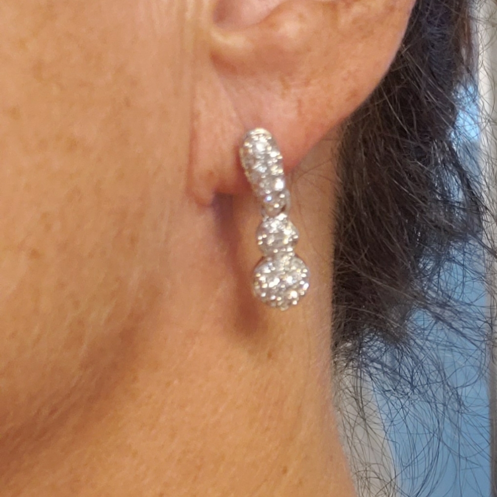 Swarovski Crystal 1" Dangle Earrings - Picture 2 of 3